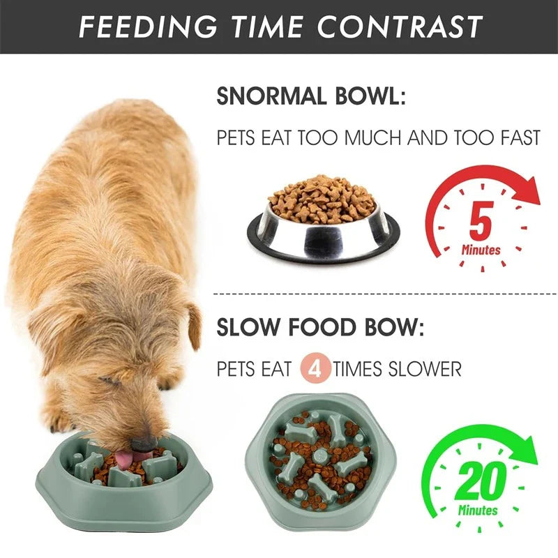 Slow Feeder Dog Bowl Anti-Choking Puppy Food Bowl Anti-Slip Pet Slow Eating Dog Dishes Puzzle Feeders for Dogs Small Size