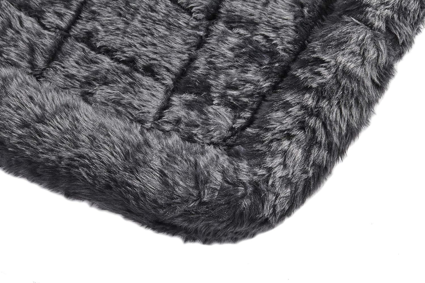 Midwest Homes for Pets Dog Bed - Gray Faux Fur Bolster, Ultra-Soft and Machine Washable, Fits 24-Inch Crates and Carriers, for Small Dogs and Cats