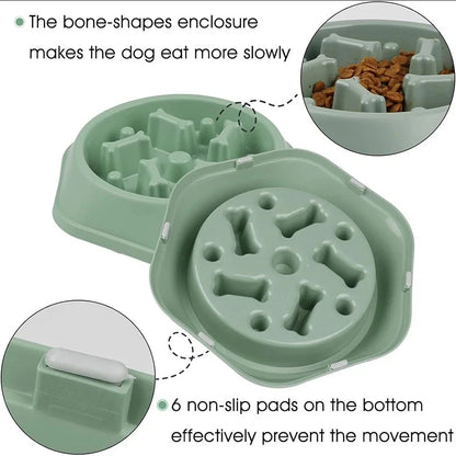 Slow Feeder Dog Bowl Anti-Choking Puppy Food Bowl Anti-Slip Pet Slow Eating Dog Dishes Puzzle Feeders for Dogs Small Size
