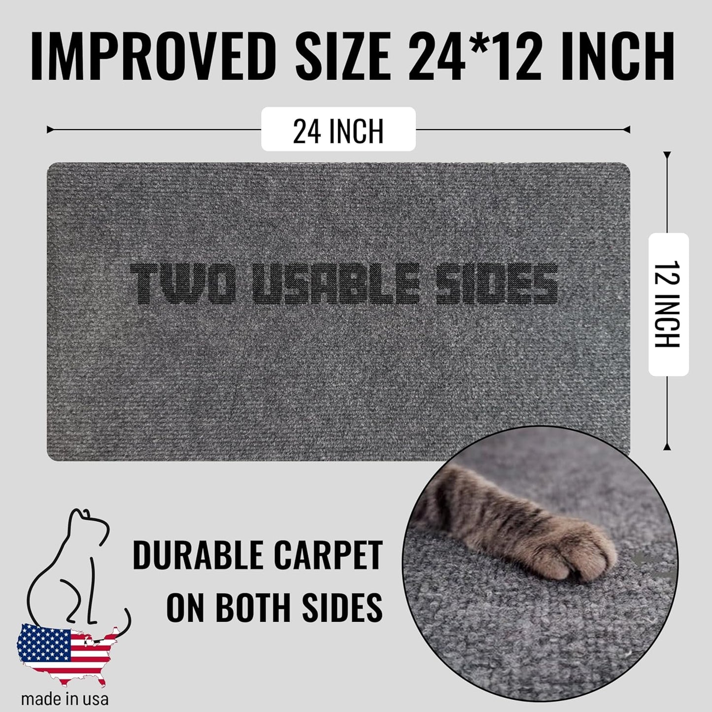 Wall Cat Scratcher & Corner Cat Scratcher – Indoor Scratching Post for Cats – Carpet Scratching Pad – Corner Scratchers for Indoor Cats – Wall Mounted Cat Mat