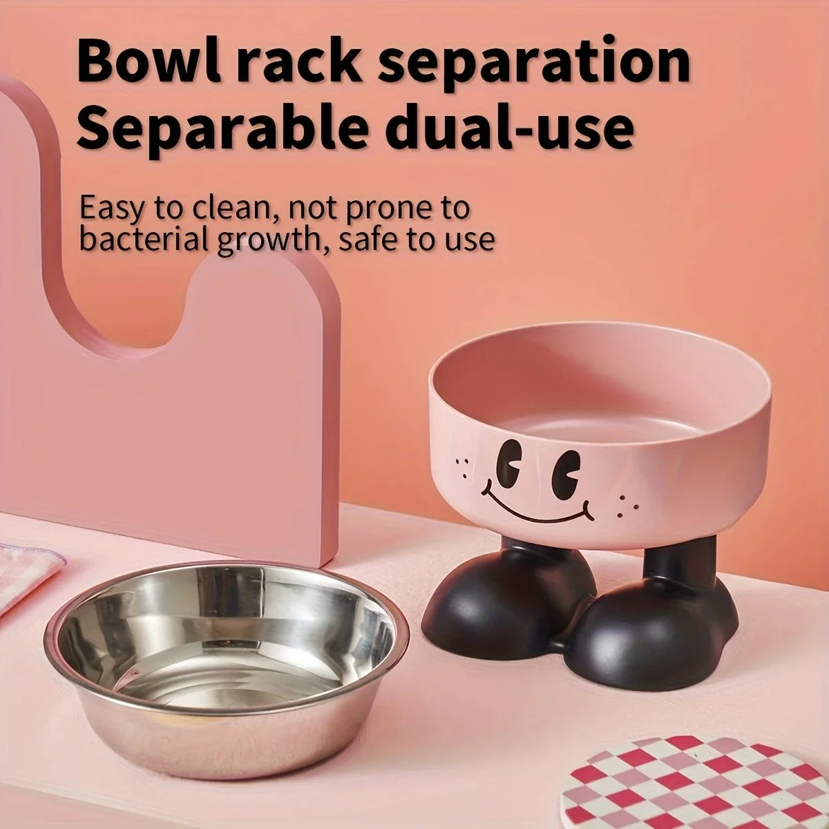 Elevated Dog Cat Bowl Stainless Steel Food Water Bowls Raised No Spill Pet Feeder Bowl for Puppy Small Medium Large Dogs Cats