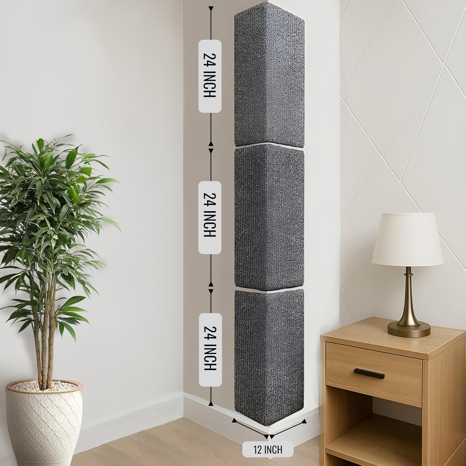 Wall Cat Scratcher & Corner Cat Scratcher – Indoor Scratching Post for Cats – Carpet Scratching Pad – Corner Scratchers for Indoor Cats – Wall Mounted Cat Mat