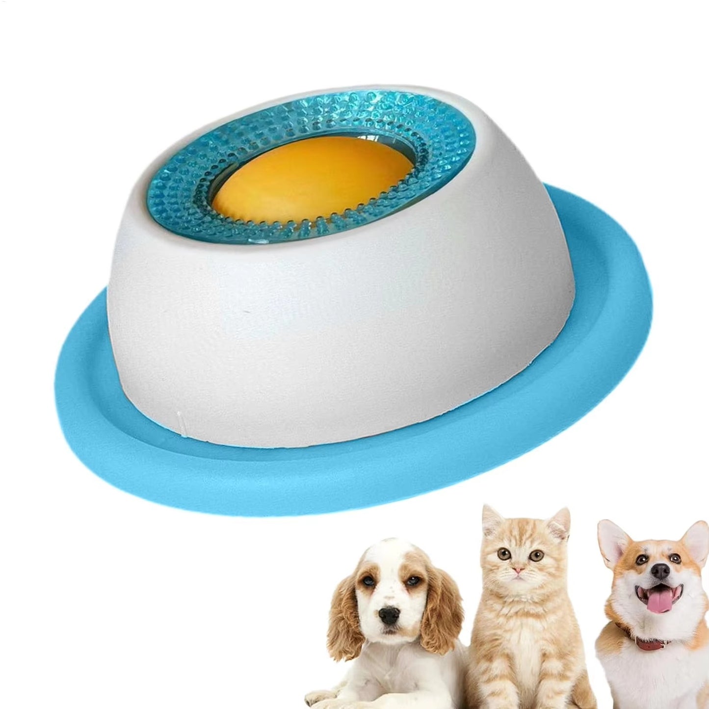 Calming Lick Bowl for Dogs & Cats, Non-Slip Slow Feeder with a Rotating Lick Ball for Liquid & Wet Food, Anxiety Relief Enrichment Toy That Keeps Pets Busy, Happy & Engaged, 1 Pack